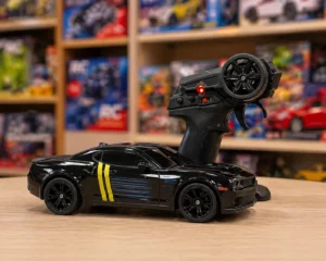 Premium RC Muscle Car – Black Racer with Sport Stripes