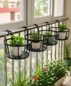 Stylish Balcony Railing Plant Stand