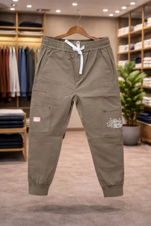 Men’s Utility Cargo Pants – Premium Comfort Fit with Drawstring Waist