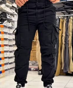 Men's Premium Tactical Cargo Joggers – Black