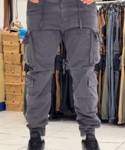 Men's Premium Charcoal Grey Tactical Cargo Joggers