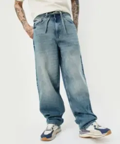 Mariner’s Ledger – Premium Light-Wash Wide-Leg Jean