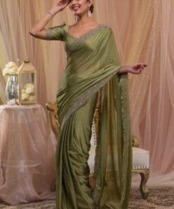 Purple Stonework Crepe Designer Saree